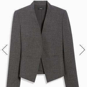 Theory Lanai Classic Suit Jacket Collarless Blazer